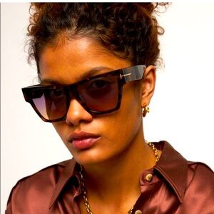 TOM FORD GEOMETRIC SUNGLASSES TF942 DOVE 52K DARK HAVANA 59MM FT0942